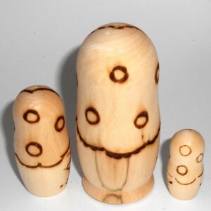 DIY 3-set with flowers 9 cm nesting Doll Babooshki s raw plain unpainted Unfinished Montessori blank