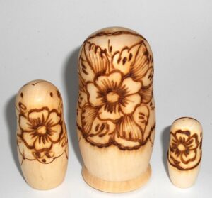 DIY 3-set with handkerchief 9 cm nesting Doll Babooshki s raw plain unpainted Unfinished Montessori blank