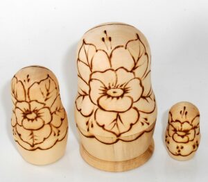 DIY 3-set with doll 9 cm nesting Doll Babooshki s raw plain unpainted Unfinished Montessori blank