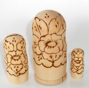 DIY 3-set with plait & handkerchief 11 cm nesting Doll Babooshki s raw plain unpainted Unfinished Montessori blank