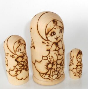 DIY 3-set with plait & handkerchief 11 cm nesting Doll Babooshki s raw plain unpainted Unfinished Montessori blank