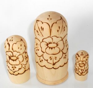 DIY 3-set with flowers 11.5 cm nesting Doll Babooshki s raw plain unpainted Unfinished Montessori blank