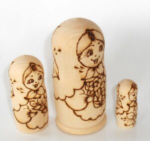 DIY 3-set with flowers 11.5 cm nesting Doll Babooshki s raw plain unpainted Unfinished Montessori blank