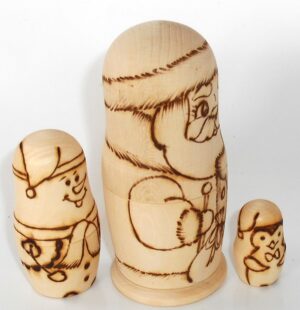DIY 3-set Santa 12 cm nesting Doll Babooshki s raw plain unpainted Unfinished Montessori blank