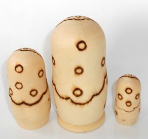 DIY 3-set with flower 12.5 cm nesting Doll Babooshki s raw plain unpainted Unfinished Montessori blank