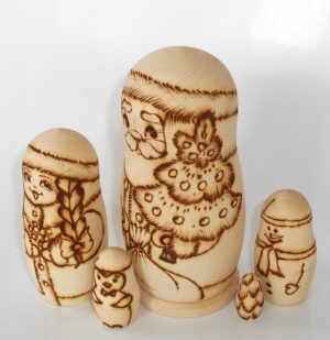 DIY 5-set Santa 15 cm nesting Doll Babooshki s raw plain unpainted Unfinished Montessori blank