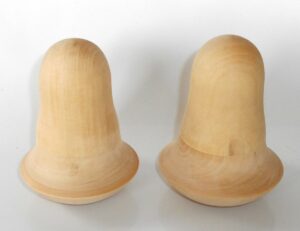 DIY set of 2 bell shape roly-poly 13 cm high raw plain unpainted Unfinished Montessori blank