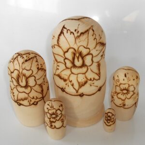 DIY 5-set with handkerchief 16 cm nesting Doll Babooshki s raw plain unpainted Unfinished Montessori blank