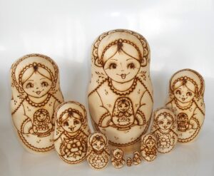 DIY 10-set with doll giant 24 cm Babushka Matryoshka nesting Doll Babooshki Babushkas raw plain unpainted Unfinished Montessori blank