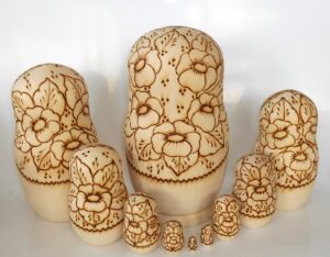 DIY 10-set with doll giant 24 cm nesting Doll Babooshki s raw plain unpainted Unfinished Montessori blank