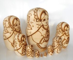DIY 10-set with doll giant 24 cm nesting Doll Babooshki s raw plain unpainted Unfinished Montessori blank
