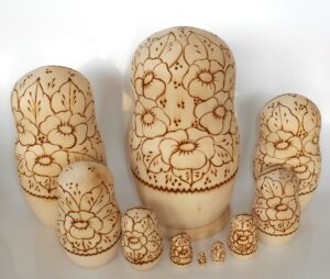 DIY 10-set with plait giant 24 cm nesting Doll Babooshki s raw plain unpainted Unfinished Montessori blank