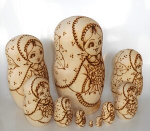 DIY 10-set with plait giant 24 cm nesting Doll Babooshki s raw plain unpainted Unfinished Montessori blank