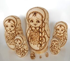 DIY 10-set with plait giant 24 cm nesting Doll Babooshki s raw plain unpainted Unfinished Montessori blank