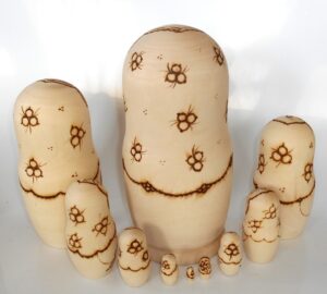 DIY 10-set with Flower basket giant 24 cm nesting Doll Babooshki s raw plain unpainted Unfinished Montessori blank