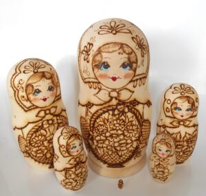 DIY 10-set with Flower basket giant 24 cm nesting Doll Babooshki s raw plain unpainted Unfinished Montessori blank