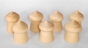 DIY set x 7 dome pegs 5 cm high raw plain unpainted Unfinished Montessori blank
