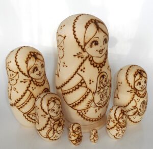 DIY 7-set with giant 22 cm nesting Doll Babooshki s raw plain unpainted Unfinished Montessori blank
