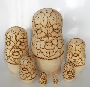 DIY 7-set with giant 22 cm nesting Doll Babooshki s raw plain unpainted Unfinished Montessori blank