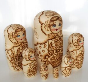 DIY 7-set with giant 22 cm nesting Doll Babooshki s raw plain unpainted Unfinished Montessori blank