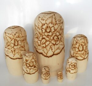 DIY 7-set with giant 22 cm nesting Doll Babooshki s raw plain unpainted Unfinished Montessori blank