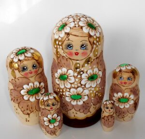 Stella Green flower Girl Babushka Matryoshka nesting Doll Babooshki Babushkas