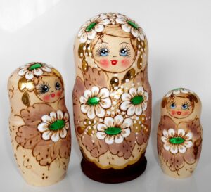 Stella Green flower Girl nesting Doll Babooshki s
