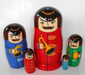 Soldiers Musicians red Babushka Matryoshka nesting Doll  Babooshki Babushkas