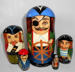 Pirates Babushka Matryoshka nesting Doll  Babooshki Babushkas