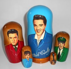 Elvis Presley blue Large Babushka Matryoshka nesting Doll Babooshki Babushkas