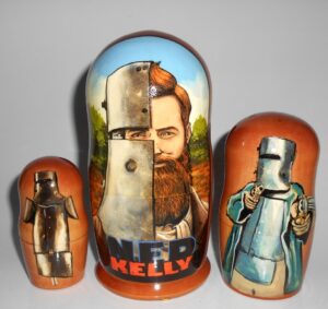 Ned Kelly large 5 set nesting Doll Babooshki s
