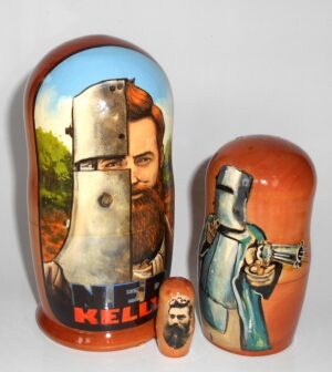 Ned Kelly large 5 set nesting Doll Babooshki s