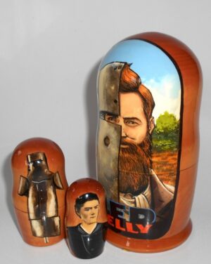 Ned Kelly large 5 set nesting Doll Babooshki s