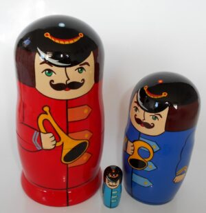 Soldiers Musicians red nesting Doll Babooshki s