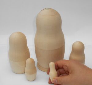 Blank DIY 5-set Large 16cm raw plain unpainted Unfinished Montessori DIY BLANK nesting Doll Babooshki s