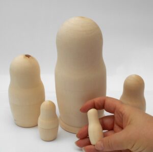 Blank DIY 5-set Large 17cm raw plain unpainted Unfinished Montessori DIY BLANK nesting Doll Babooshki s