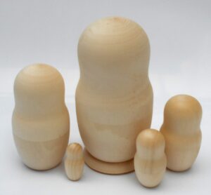 Blank DIY 5-set Large round 15cm raw plain unpainted Unfinished Montessori DIY  BLANK  Babushka Matryoshka nesting Doll Babooshki Babushkas