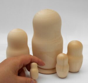 Blank DIY 5-set Large round 15cm raw plain unpainted Unfinished Montessori DIY BLANK nesting Doll Babooshki s