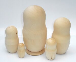 Blank DIY 5-set Large round 18cm raw plain unpainted Unfinished Montessori DIY  BLANK  Babushka Matryoshka nesting Doll Babooshki Babushkas