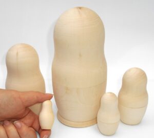 Blank DIY 5-set Large 18cm raw plain unpainted Unfinished Montessori DIY BLANK nesting Doll Babooshki s
