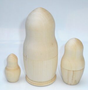 Blank DIY 3-set Large 13cm CONICAL HEAD raw plain unpainted Unfinished Montessori DIY  BLANK  Babushka Matryoshka nesting Doll Babooshki Babushkas