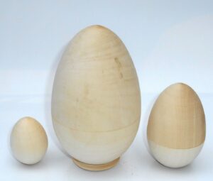 Blank DIY 3-set Egg shape 13cm raw plain unpainted Unfinished Montessori DIY  BLANK  Babushka Matryoshka nesting Doll Babooshki Babushkas
