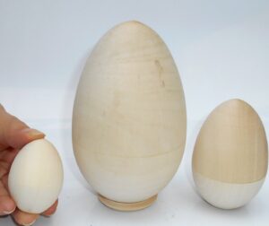 Blank DIY 3-set Egg shape 13cm raw plain unpainted Unfinished Montessori DIY BLANK nesting Doll Babooshki s