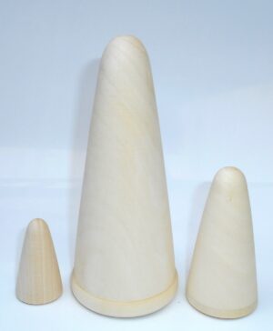 Blank DIY 3-set conical shape 17cm raw plain unpainted Unfinished Montessori DIY  BLANK  Babushka Matryoshka nesting Doll Babooshki Babushkas