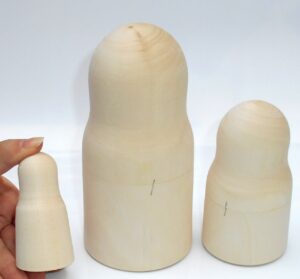 Blank DIY 3-set bell shape large 16cm raw plain unpainted Unfinished Montessori DIY BLANK nesting Doll Babooshki s