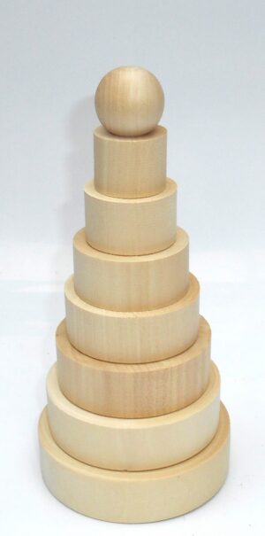 DIY Cake Pyramid 18 cm 6 rings raw plain unpainted Unfinished Montessori DIY  BLANK