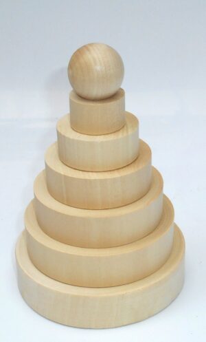 DIY Cake Pyramid 14 cm raw plain unpainted Unfinished Montessori DIY  BLANK