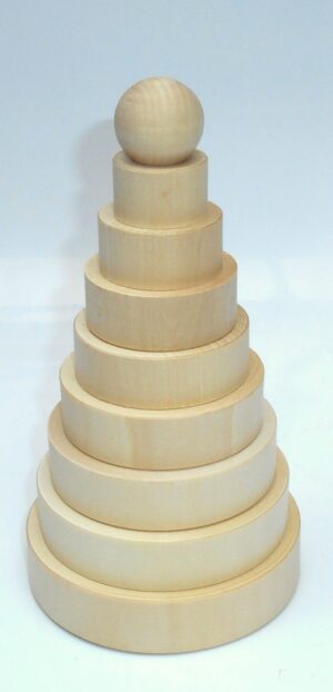 DIY Cake Pyramid 18 cm 7 rings raw plain unpainted Unfinished Montessori DIY  BLANK