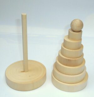 DIY Cake Pyramid 18 cm 7 rings raw plain unpainted Unfinished Montessori DIY BLANK - 4