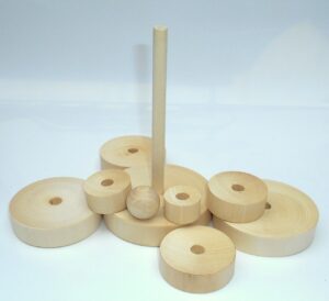 DIY Cake Pyramid 18 cm 7 rings raw plain unpainted Unfinished Montessori DIY BLANK - 2